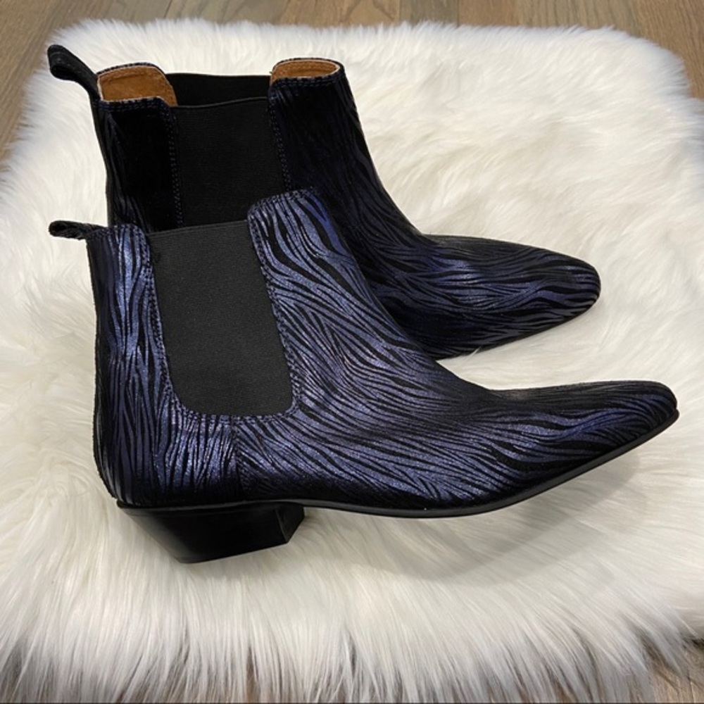 Topman Purple Leather Hendrix Prints Boots